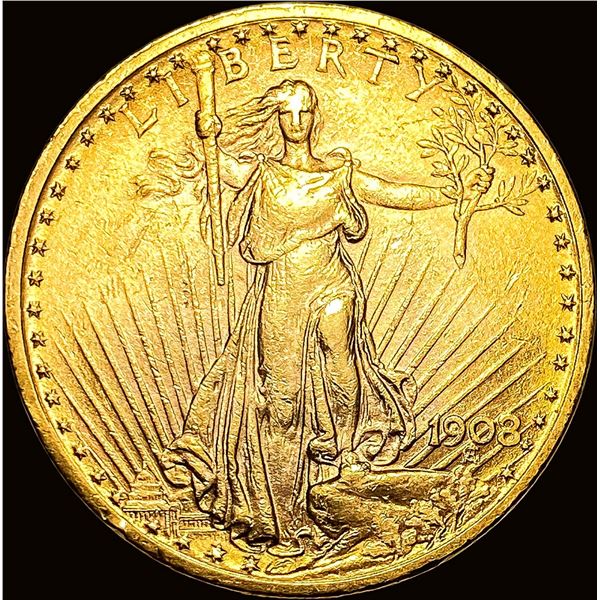 1908 Motto Gold $20 Double Eagle UNC