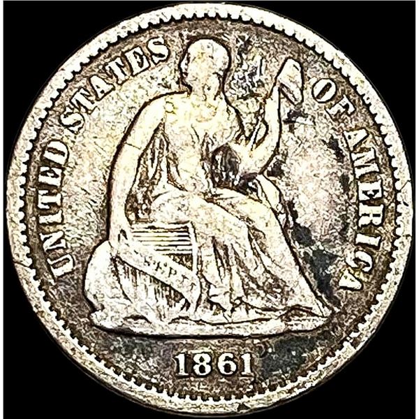 1861 Seated Liberty Half Dime NICELY CIRCULATED