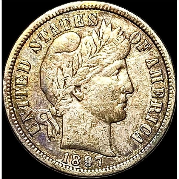 1897-S Silver Barber Dime NEARLY UNCIRCULATED