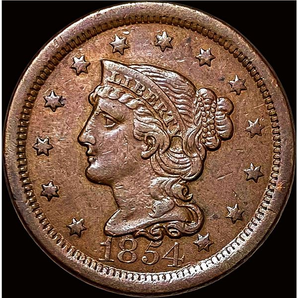 1854 Braided Hair Large Cent NEARLY UNCIRCULATED