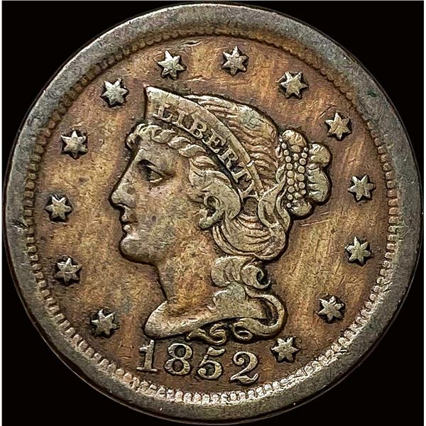 1852 Braided Hair Large Cent LIGHTLY CIRCULATED