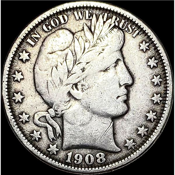 1908-O Silver Barber Half Dollar LIGHTLY CIRCULATED