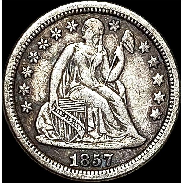 1857 Seated Liberty Dime NEARLY UNCIRCULATED