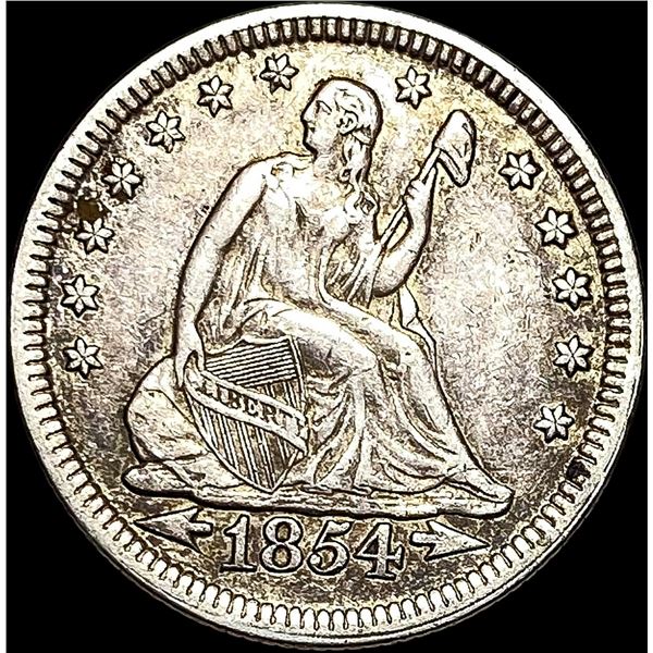 1854 Arrows Seated Liberty Quarter NEARLY UNCIRCULATED