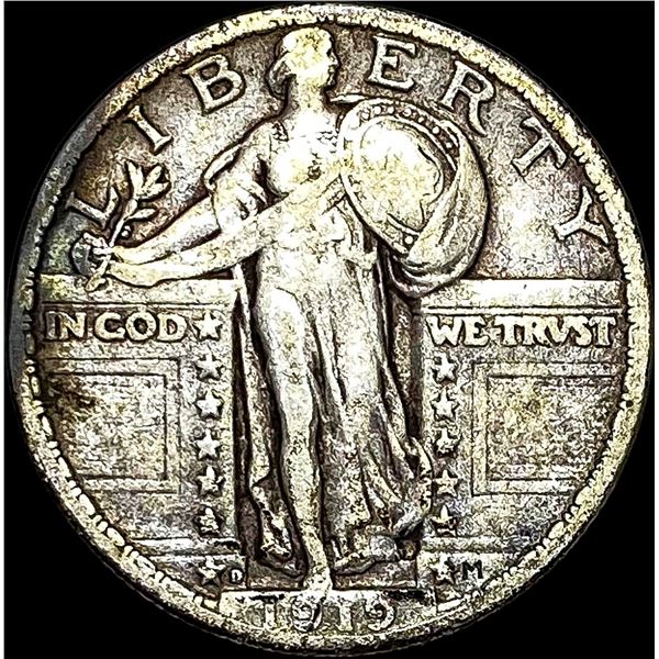 1919-D Silver Standing Liberty Quarter LIGHTLY CIRCULATED