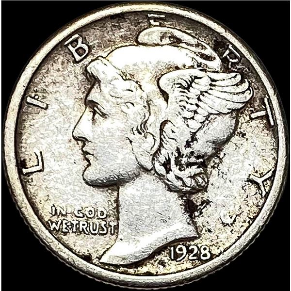 1928-D Mercury Dime NEARLY UNCIRCULATED