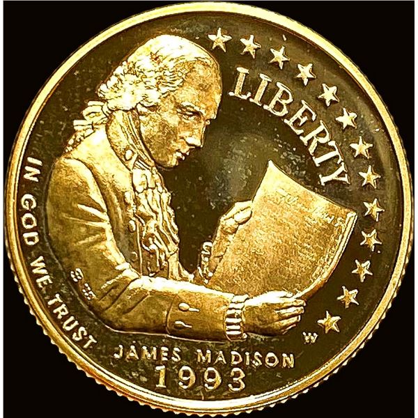 1993-W Gold $5 Bill of Rights .2419oz PROOF