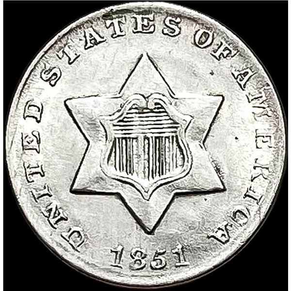 1851 Silver Three-Cent Piece UNCIRCULATED