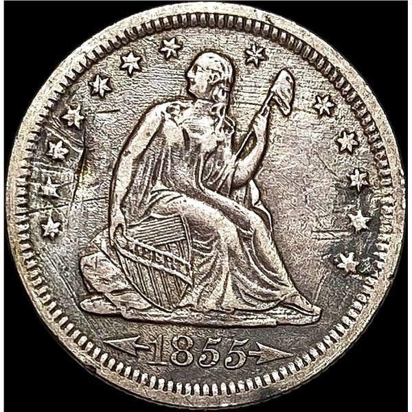 1855 Arrows Seated Liberty Quarter HIGH GRADE