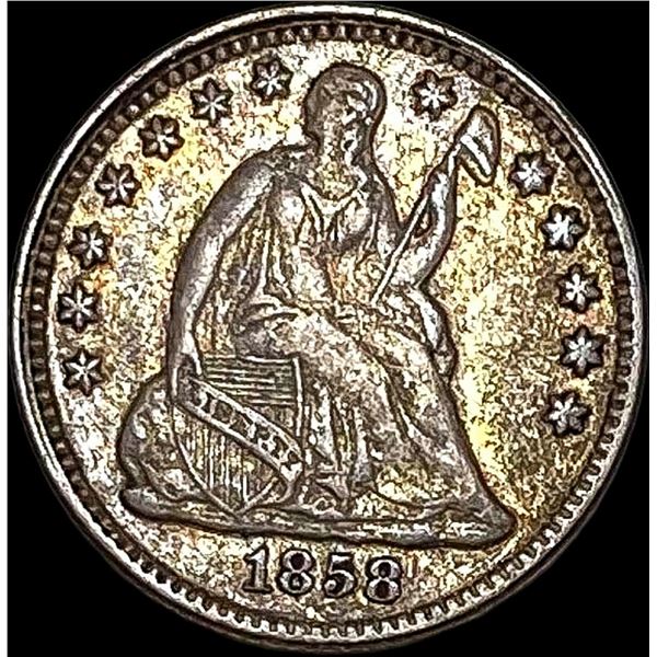 1858 Seated Liberty Half Dime NEARLY UNCIRCULATED