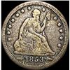 Image 1 : 1853 Arrows/Rays Seated Liberty Quarter NICELY CIRCULATED