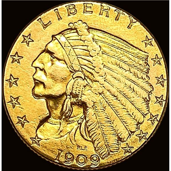 1909 Indian Head Gold $2.50 Quarter Eagle UNCIRCULATED