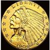 Image 1 : 1909 Indian Head Gold $2.50 Quarter Eagle UNCIRCULATED