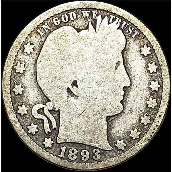 1893-S Silver Barber Quarter NICELY CIRCULATED