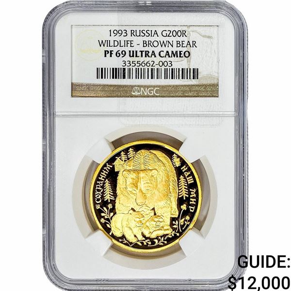 1993 Russia 1oz Gold 200 Roubles NGC PF69 UC