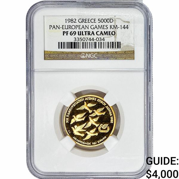 1982 Greece .3617oz Gold 5000 Drachmai NGC PF69 UC