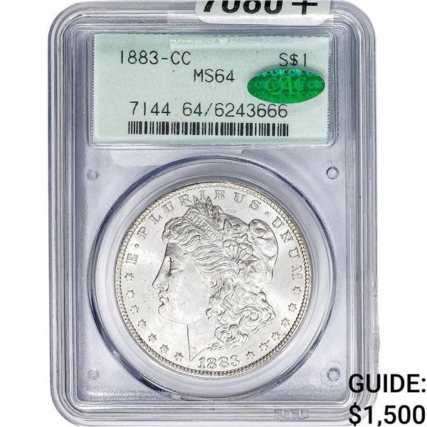 1883-CC CAC Morgan Silver Dollar PCGS MS64