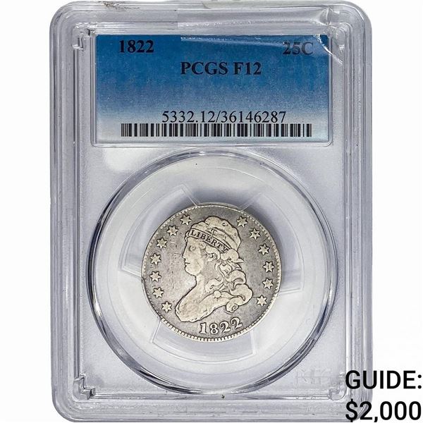 1822 Capped Bust Quarter PCGS F12