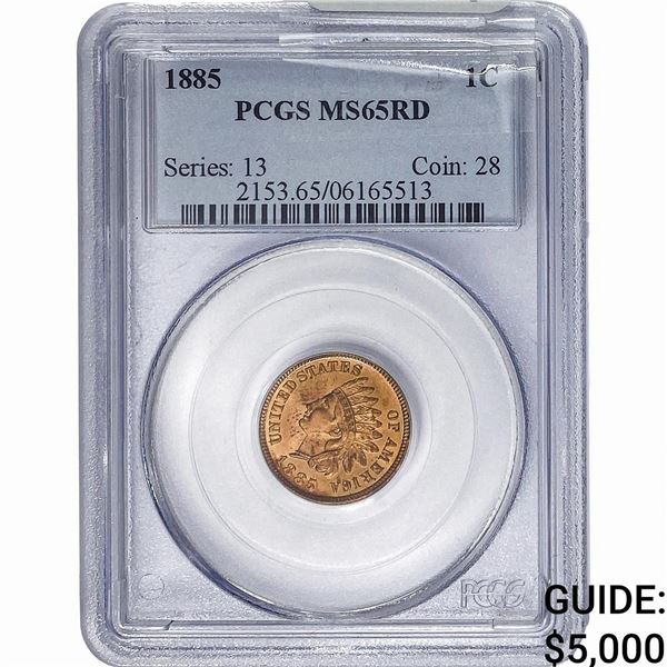 1885 Indian Head Cent PCGS MS65 RD