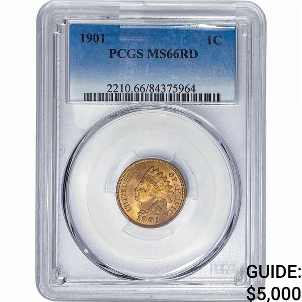 1901 Indian Head Cent PCGS MS66 RD