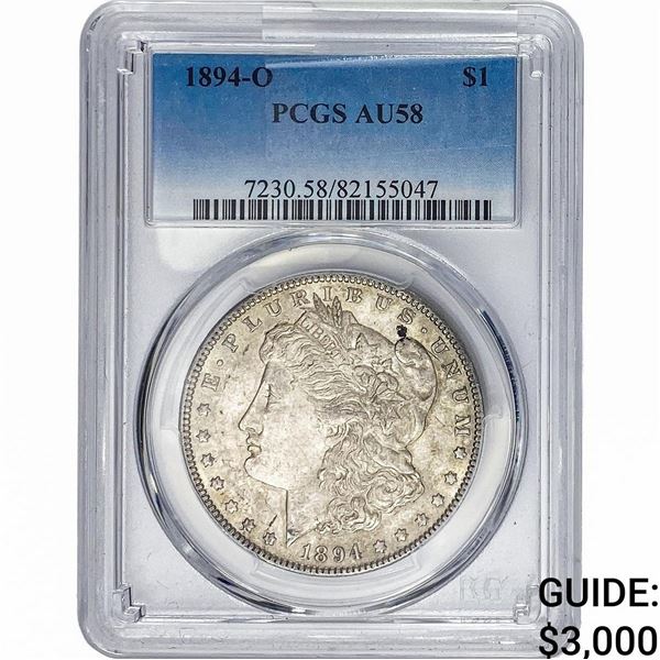 1894-O Morgan Silver Dollar PCGS AU58