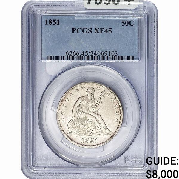 1851 Seated Liberty Half Dollar PCGS XF45
