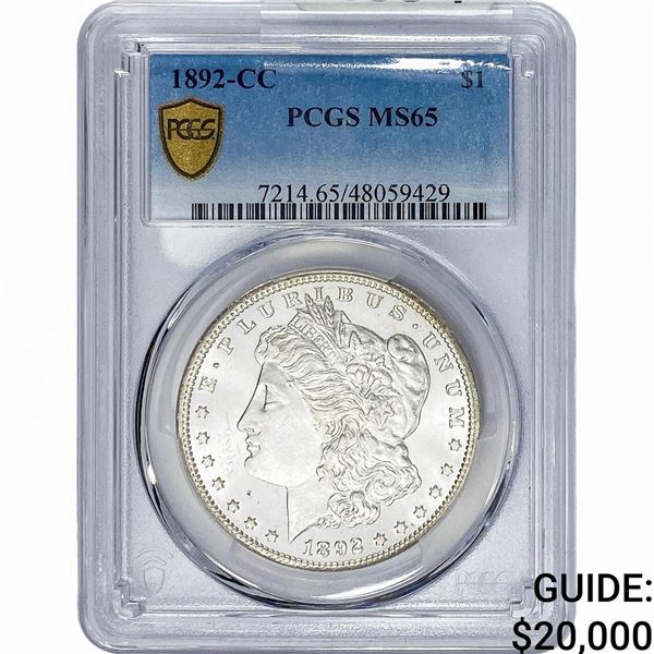 1892-CC Morgan Silver Dollar PCGS MS65