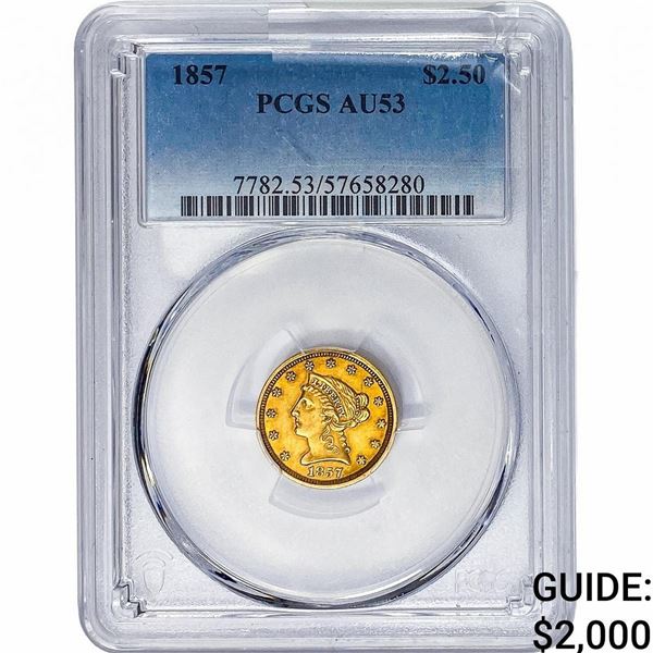 1857 $2.50 Gold Quarter Eagle PCGS AU53