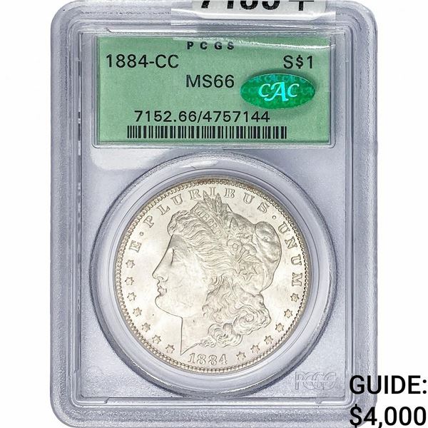 1884-CC CAC Morgan Silver Dollar PCGS MS66