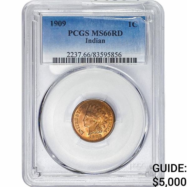1909 Indian Head Cent PCGS MS66 RD
