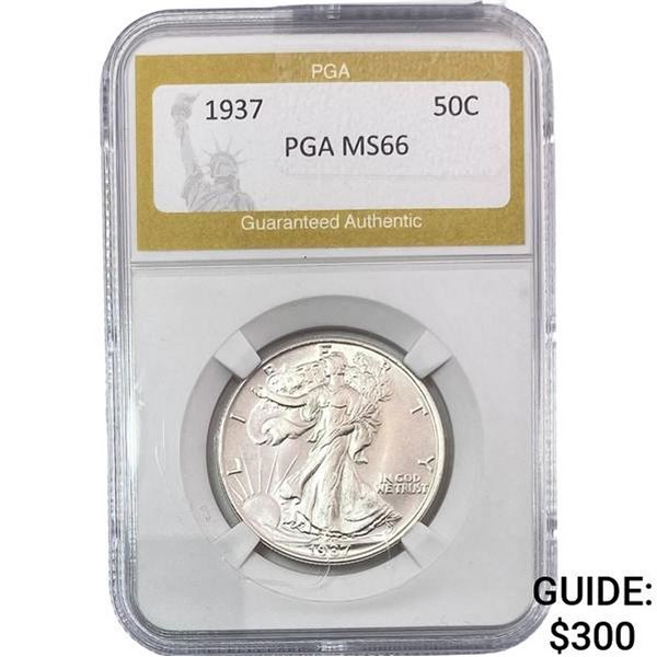 1937 Walking Liberty Half Dollar PGA MS66