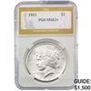 1921 Silver Peace Dollar PGA MS63+