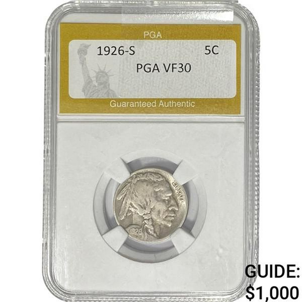 1926-S Buffalo Nickel PGA VF30