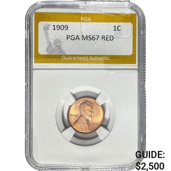 1909-VDB Wheat Cent MS67 Red