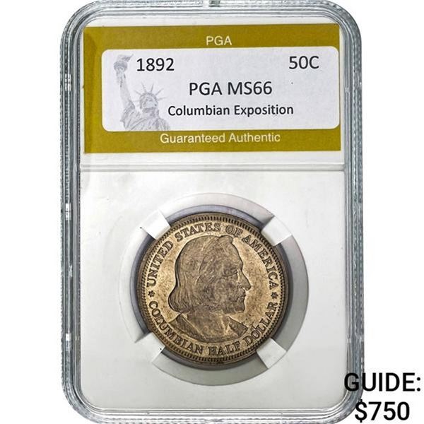 1892 Columbian Expo Half Dollar PGA MS66