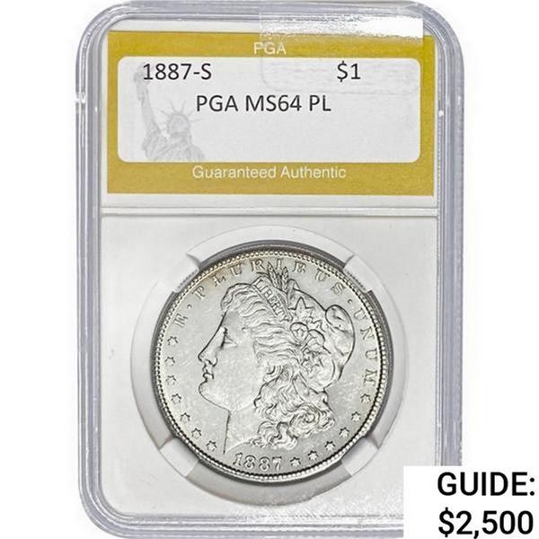 1887-S Morgan Dollar PGA  MS64 PL