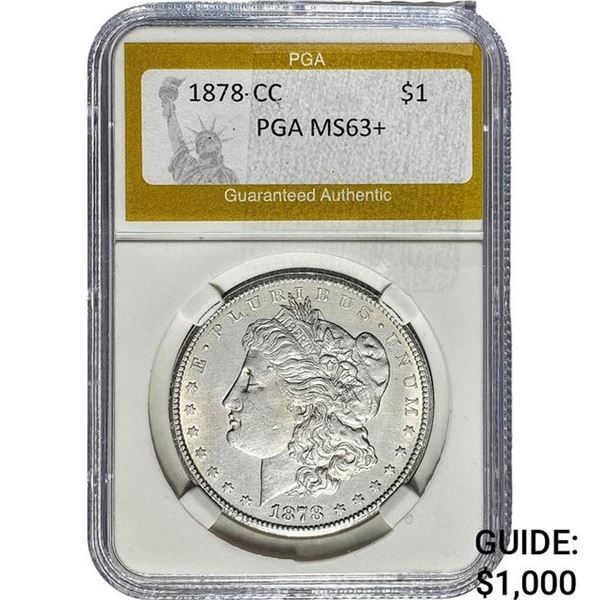 1878-CC Morgan Silver Dollar PGA MS63+