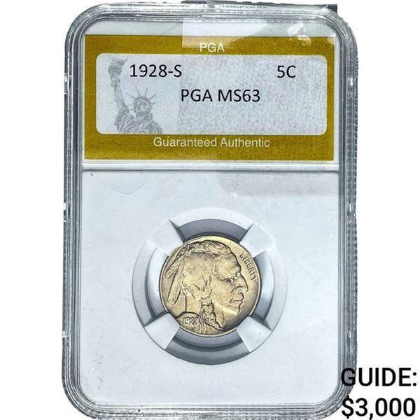 1928-S Buffalo Nickel PGA MS63