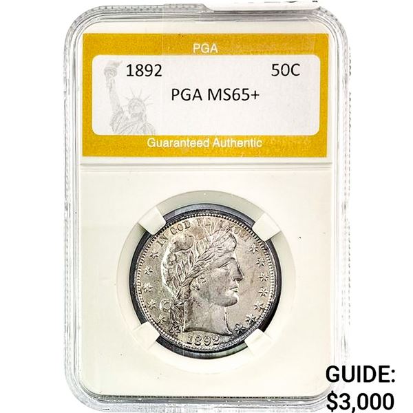 1892 Barber Half Dollar PGA MS65+