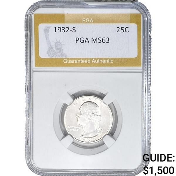 1932-S Washington Silver Quarter PGA MS63