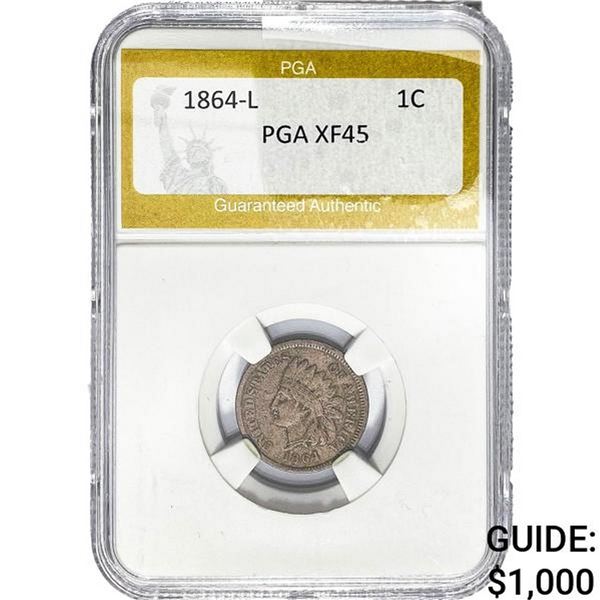 1864-L Indian Head Cent PGA XF45