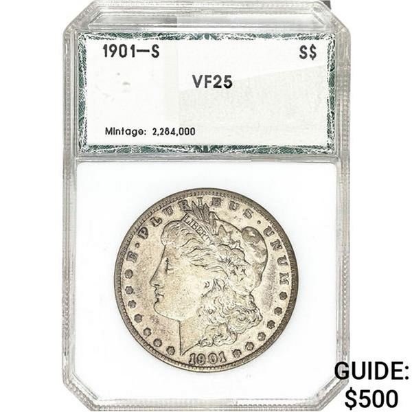 1901-S Morgan Silver Dollar PCI VF25