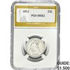 Image 1 : 1851 Seated Liberty Quarter PGA MS62