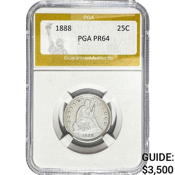 1888 Seated Liberty Quarter PGA PR64