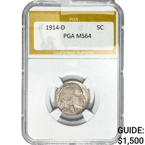 1914-D Buffalo Nickel PGA MS64
