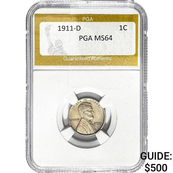 1911-D Wheat Cent PGA MS64