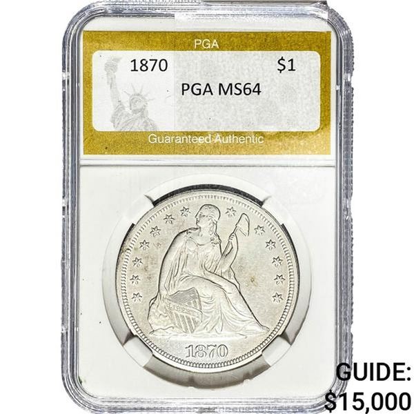 1870 Silver Trade Dollar PGA MS64
