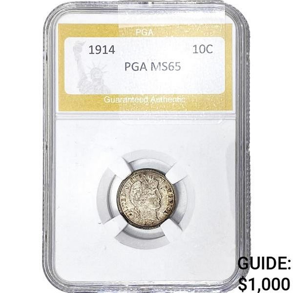 1914 Barber Dime PGA MS65