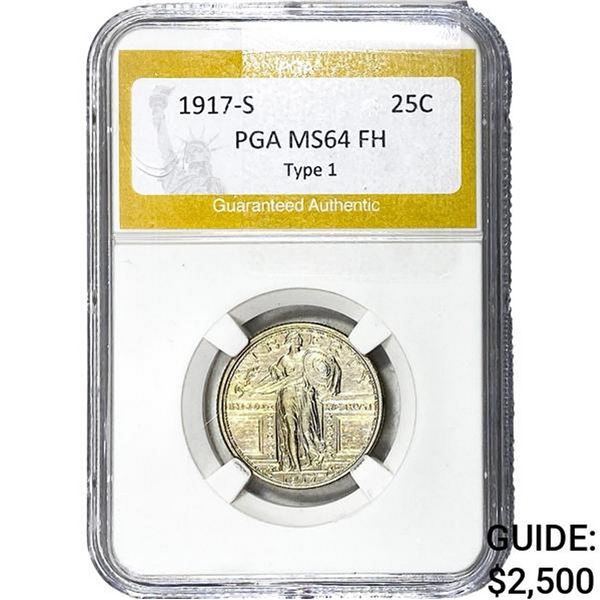 1917-S Standing Liberty Quarter PGA MS64 FH TY 1
