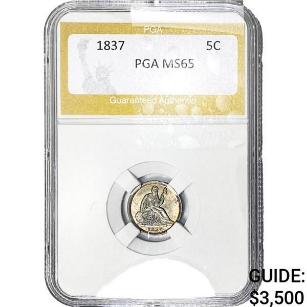 1837 Seated Liberty Half Dime PGA MS65